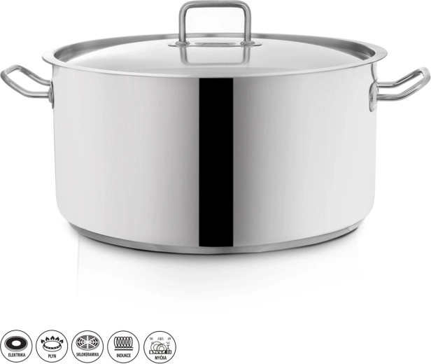 Stainless Steel STOCK Stockpot with Lid, 22.3 L