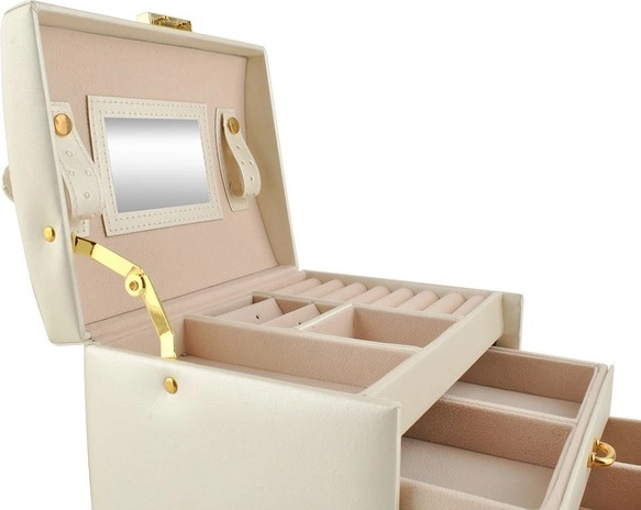 Mirror, drawers, and an elegant satin look