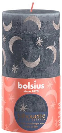 Rustikinė žvakė 130 × 68 mm skalūno mėlynos spalvos