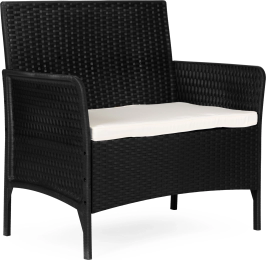 Garden two-seater bench with cushion, black, MultiGarden