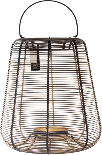 Metalinis žvakidė juodai auksinė 27 cm