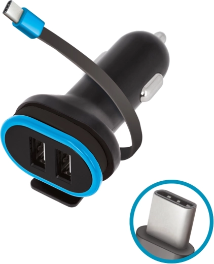 Integrated USB‑C cable always at hand