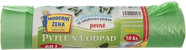 Užveržiami šiukšlių maišai 60 l, 10 vnt., miksas