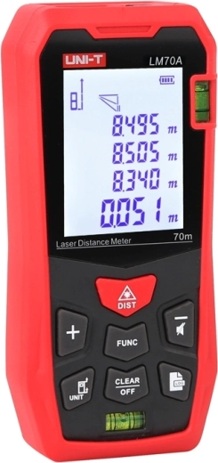 Backlit 2" LCD and integrated bubble levels