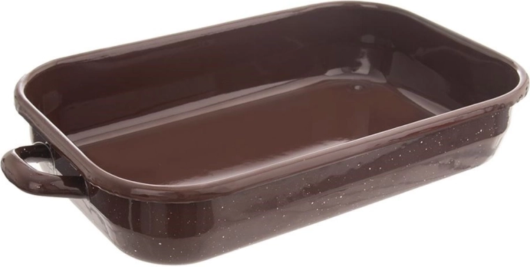 Enamel Rectangular Roaster Brown 2.2 l, 34 × 18.5 × 6.5 cm