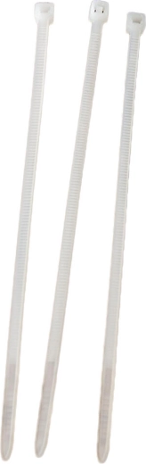 Nailoniniai užveržiami kabelių dirželiai 120 × 2,5 mm, balti (50 vnt.)