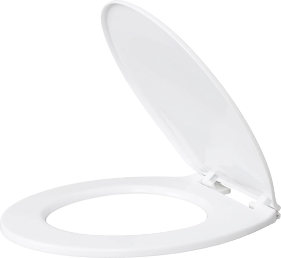 Oval plastic toilet seat, white - 1 piece