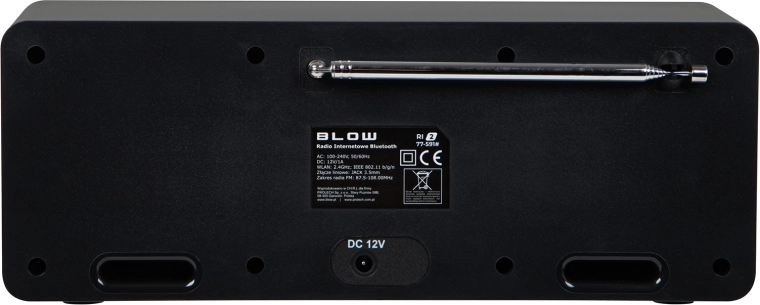 12 V power and telescopic antenna