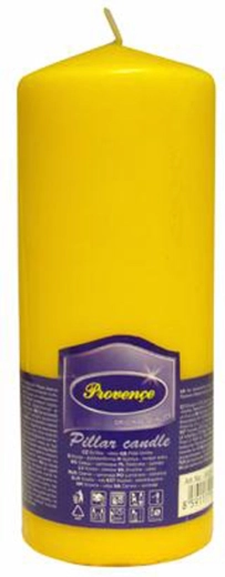 Paraffin Pillar Candle Yellow 6.3 × 16 cm