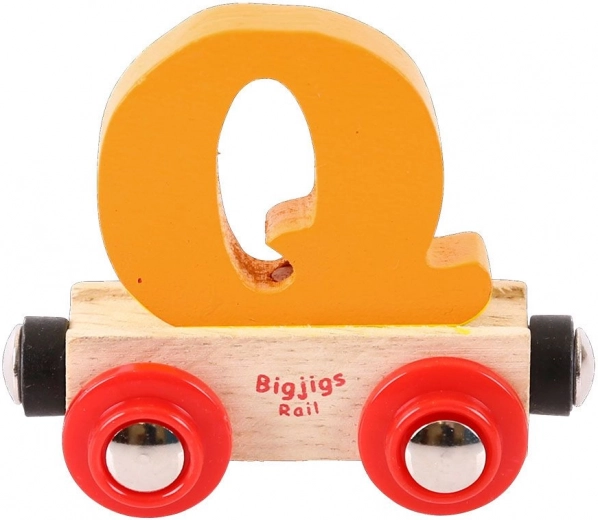 Medinis Bigjigs Rail vagonėlis su raide Q