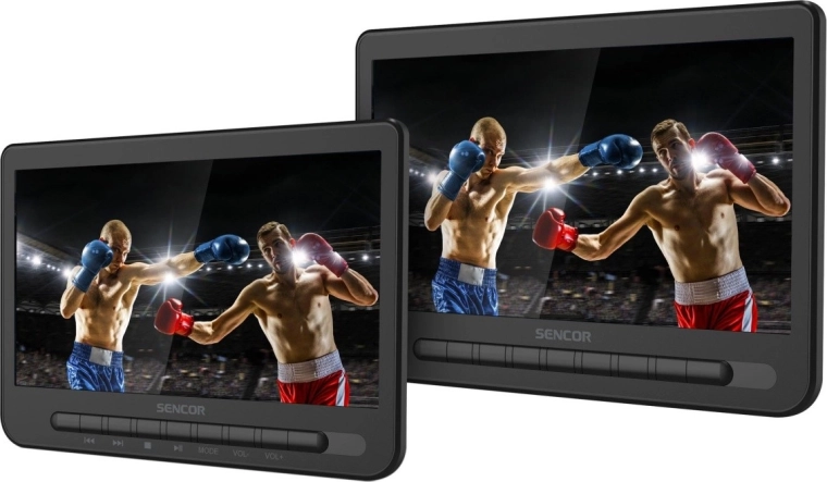 Sencor portable dual DVD player with two 10" LCD screens