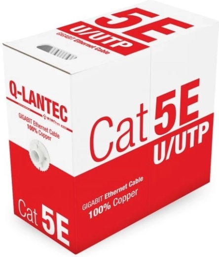 Q-LANTEC duomenų kabelis U/UTP kat. 5e, PVC, 100 % varis, 305 m