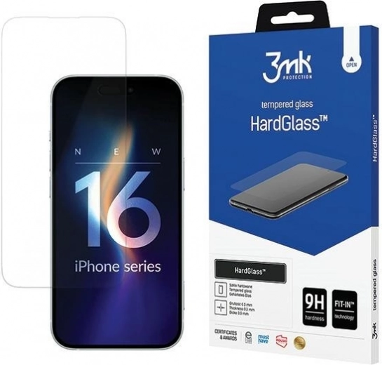 Grūdintas stiklas HardGlass, skirtas iPhone 16 6,1" 9H