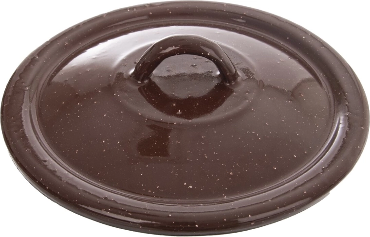 Enamel Lid Brown 16 cm