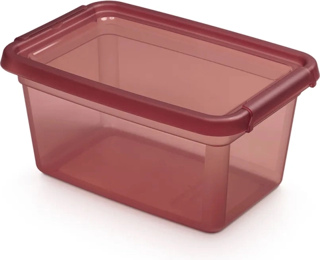 Basestore storage container with lid and clips 4.5 l rhubarb