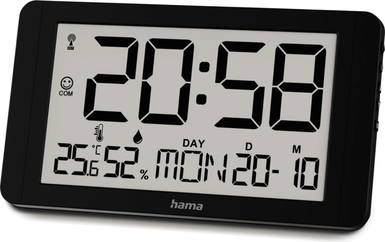 Hama Cuba Radio-Controlled Wall Clock Black
