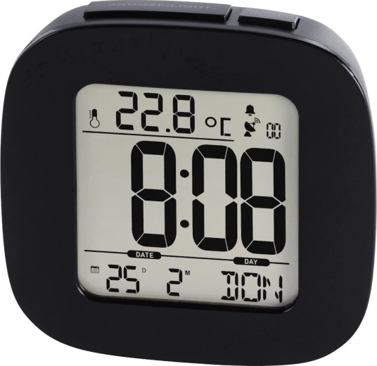 DCF Radio-Controlled Alarm Clock RC45 Black