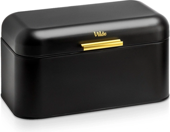 Vilde metal bread box, black, 30 × 19 × 16.5 cm