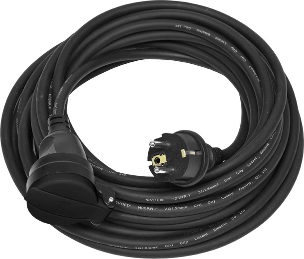 Ilginamasis maitinimo laidas 10 m IP44, guminis kabelis H07RN-F 3×1,5 mm²