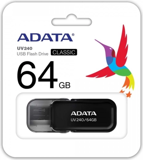 USB atmintinė ADATA UV240 64 GB USB 2.0 juoda