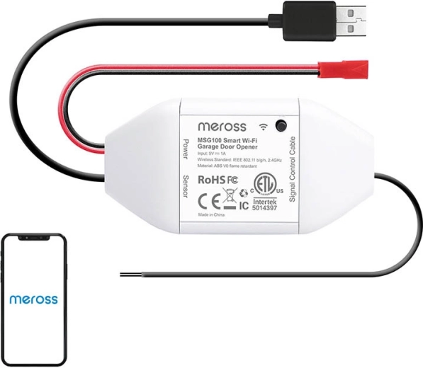 Išmanus garažo vartų jungiklis meross msg100hk su Apple HomeKit palaikymu