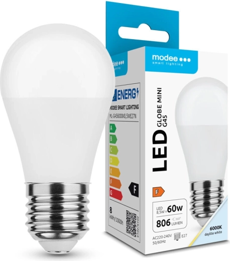 Modee LED lemputė Globe Mini G45 8,5 W E27 806 lm šaltai balta