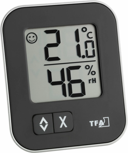 TFA MOXX digital thermometer with hygrometer, black
