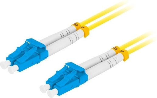 Single-mode fiber optic patch cord LC/UPC–LC/UPC duplex 1 m, 3.0 mm, yellow