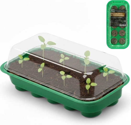 Germination set with mini greenhouse and 10 peat pellets