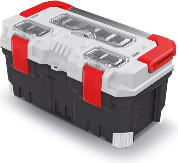 Plastikinis įrankių lagaminas su metaline rankena TITAN PLUS 496 × 258 × 240 mm, pilkas