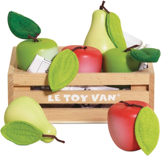 Le Toy Van wooden crate with apples and pears for a children's shop