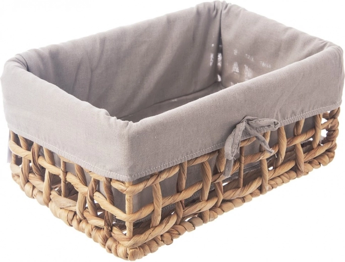 Natural storage basket with removable textile liner 30.5 × 20.5 × 15 cm ORION