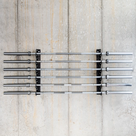 Secure storage for up to 6 Olympic bars
