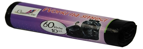 Extra-strong trash bags 60 L, 10 pcs, black