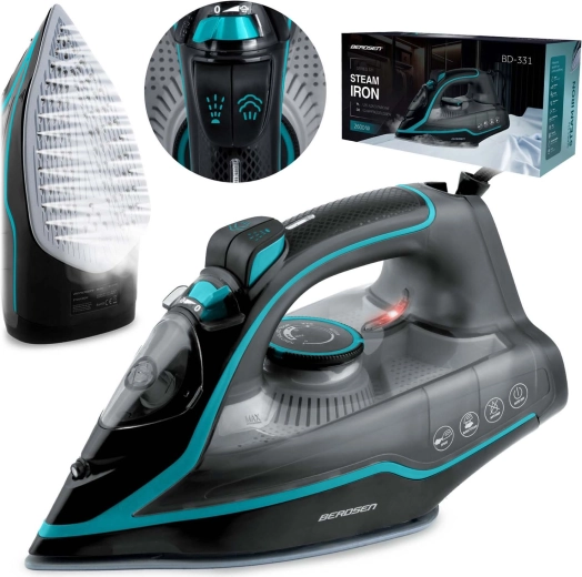 Garinė lygintuvė 2600 W su keraminiu padu BERDSEN BD-331