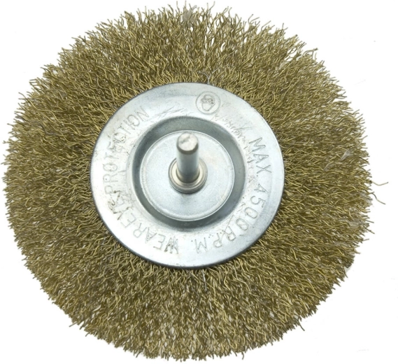 Apvalus vielinis šepetys su koteliu 80 mm, banguota plieninė viela 0,3 mm