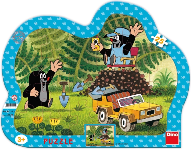 Puzzle Dino with Mole and Yellow Car