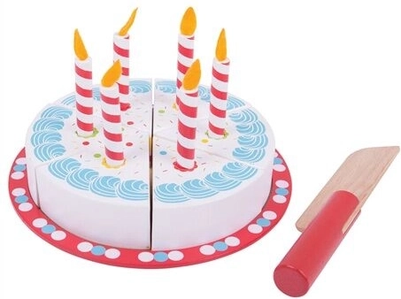 Medinis gimtadienio tortas pjaustymui iš Bigjigs Toys