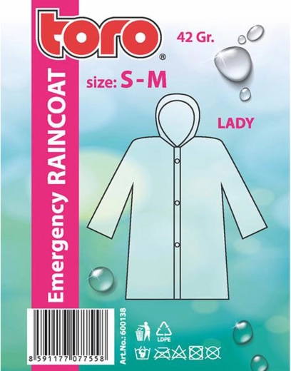 Women’s hooded rain poncho S–M, lightweight and packable