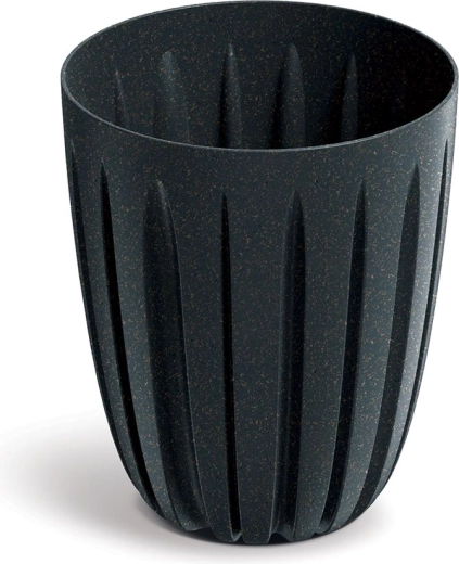Wario Eco Wood flower pot anthracite with wood decor