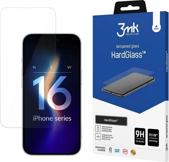 Grūdintas stiklas HardGlass, skirtas iPhone 16 Pro 6,3" 9H