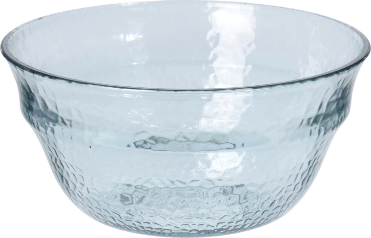 Plastikinis dubenėlis 16 cm, 0,9 l, skaidrus, su perdirbto stiklo efektu