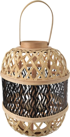 Pintas vytelių žibintas rudos–juodos spalvos, 36 cm