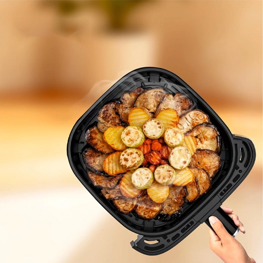Removable basket with handle for easy serving