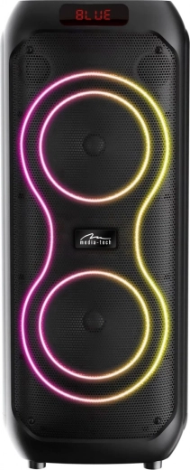 120 W RMS galia ir dvigubi 8" žemadažniai
