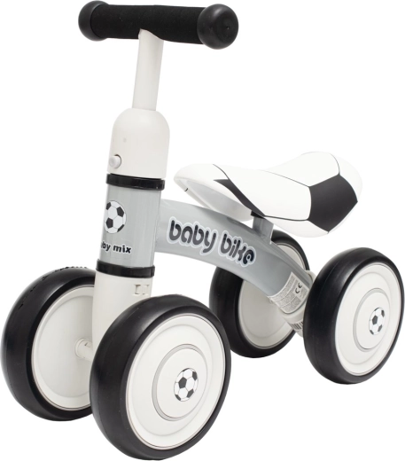 Vaikiškas balansinis dviratukas Baby Mix Baby Bike futbolo juodai baltas