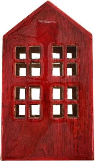 Mango Red House Decoration made of mango wood, red