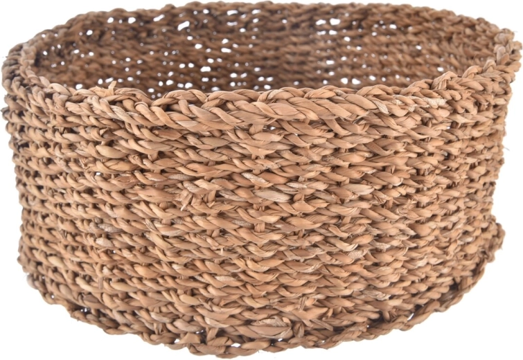 Beige seagrass storage basket 30 × 30 × 12 cm