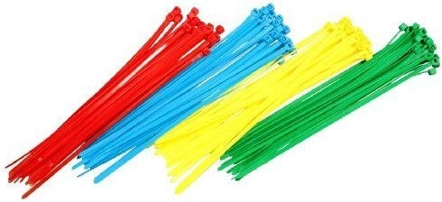 Nailoniniai kabelių surišimo dirželiai 200 × 3,6 mm – spalvų mišinys, 100 vnt.