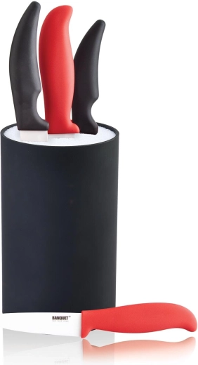 Peilių stovas CULINARIA Black su išimamu įdėklu su šereliais, 18 cm